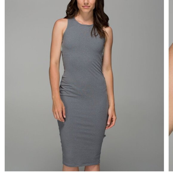 Lululemon Midi  Picnic Play Dress - Heathered Slate / Tranquil Blue - Size 4 - Picture 2 of 12